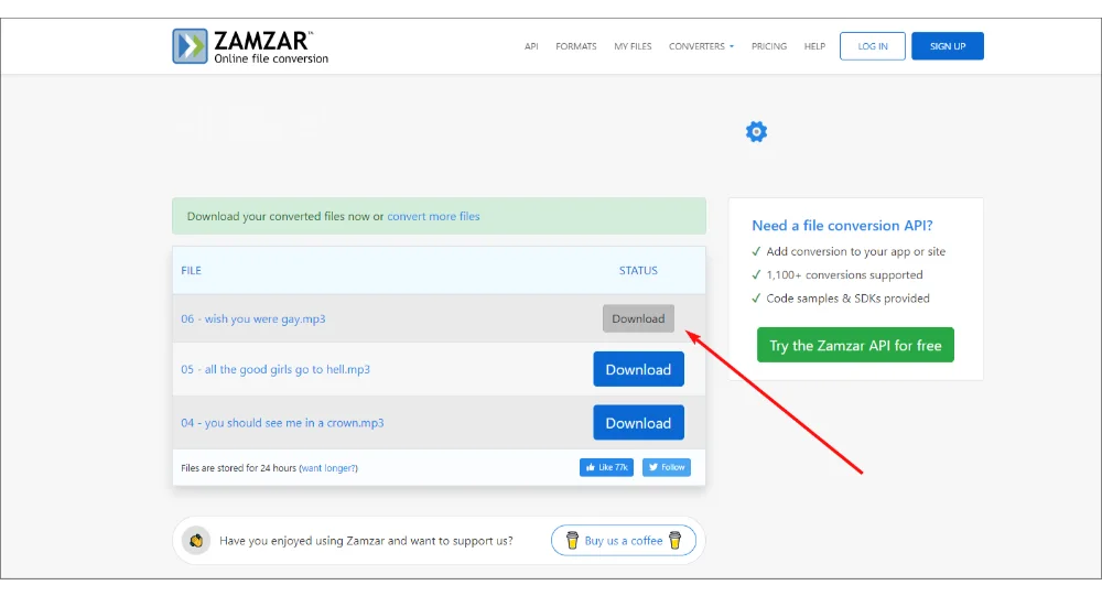 Как конвертировать звук в МП3 онлайн бесплатно с Zamzar